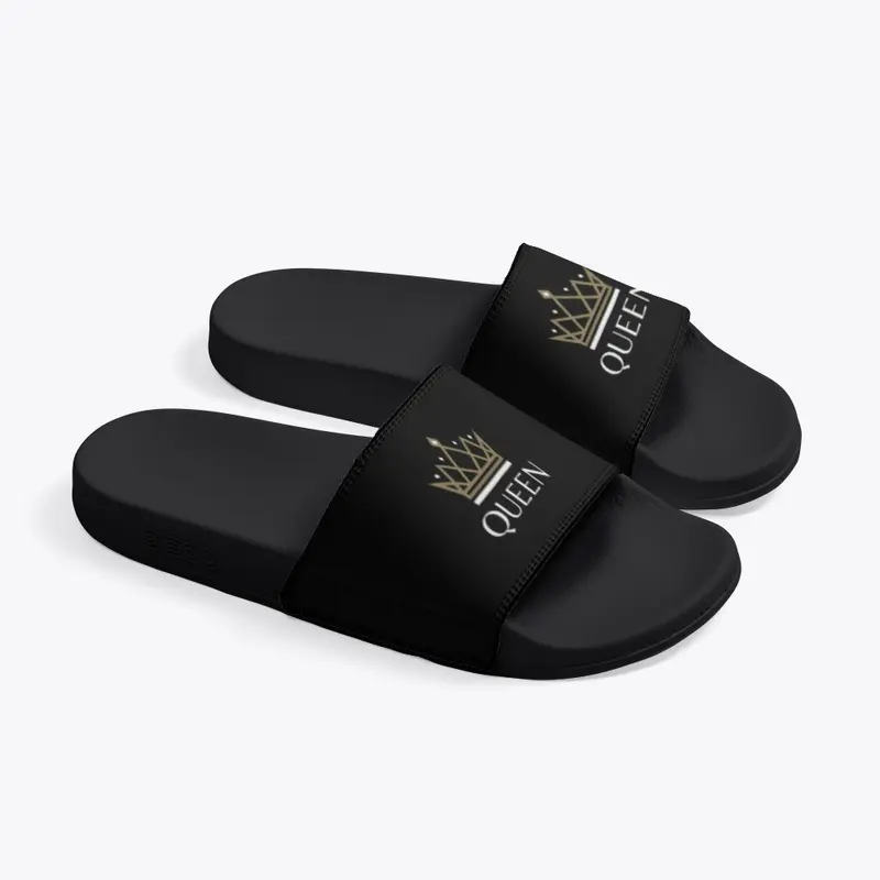 Queenly Comfort, black deco slides