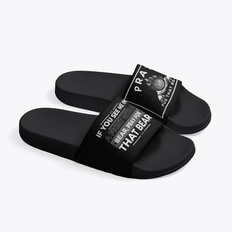 pray for that bear, black deco slides